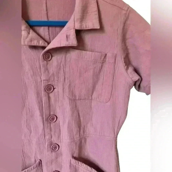Mod Ref Utility Cotton Romper Mauve Pink - Picture 5 of 10